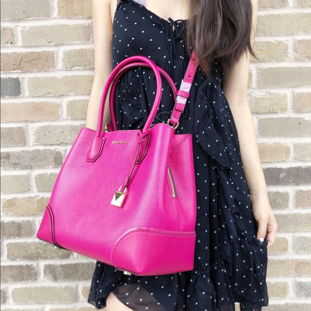 Michael Kors Mercer Pink Satchel Medium - Picture 6 of 8